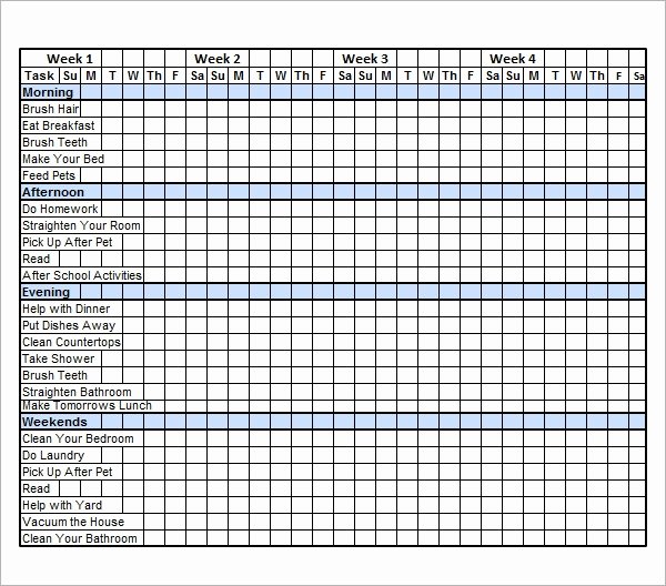 Family Chore Chart Templates Fresh Chore Chat Template 14 Download Free Documents In Word Pdf