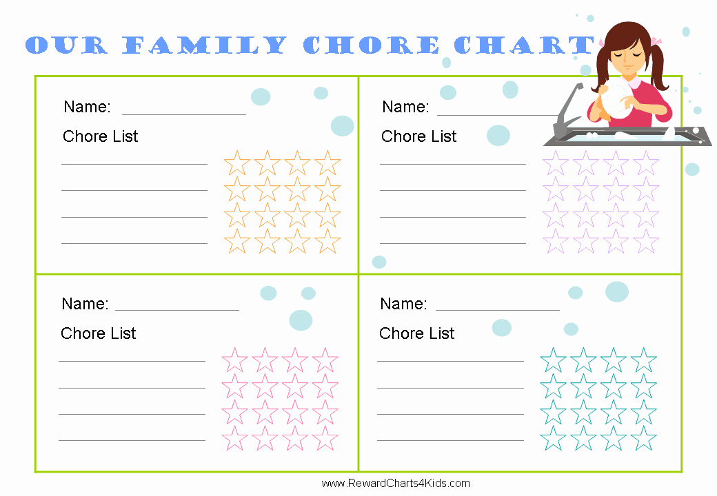 Family Chore Chart Templates Fresh Free Family Chore Chart