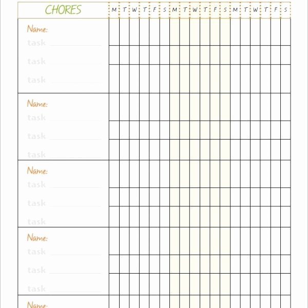 Family Chore Chart Templates Inspirational Family Chore Chart Template – 10 Free Word Excel Pdf