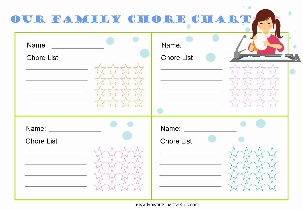 Family Chore Chart Templates Lovely 7 Best Of Downloadable Family Chore Chart Blank