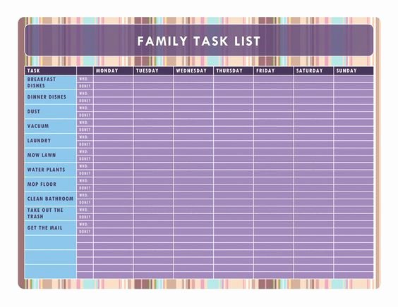 Family Chore Charts Templates Inspirational Templates Family Chore Charts and Chore Chart Template On