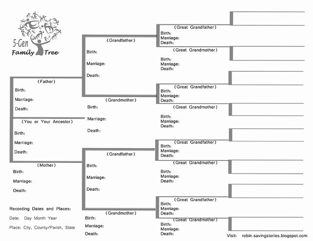 Family Tree Chart New Five Generation Familytree Chart