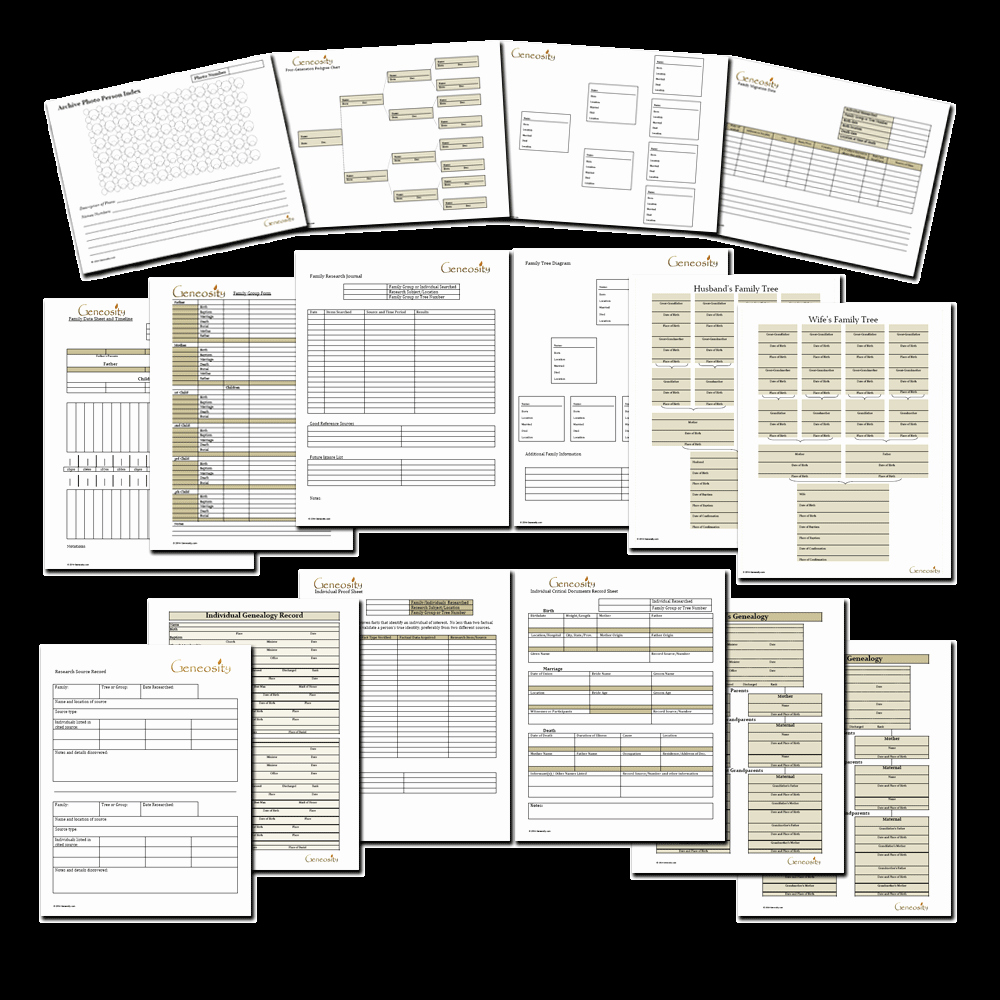 Family Tree forms Printable Awesome Genealogy forms Bundle