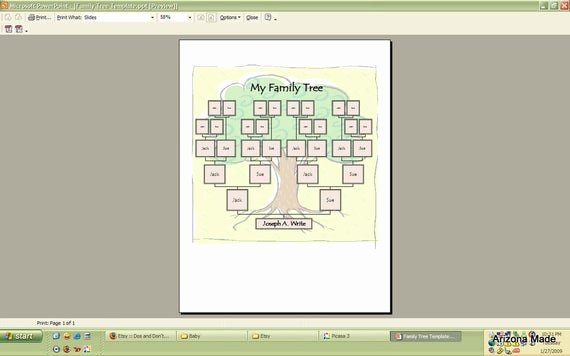 family tree digital template