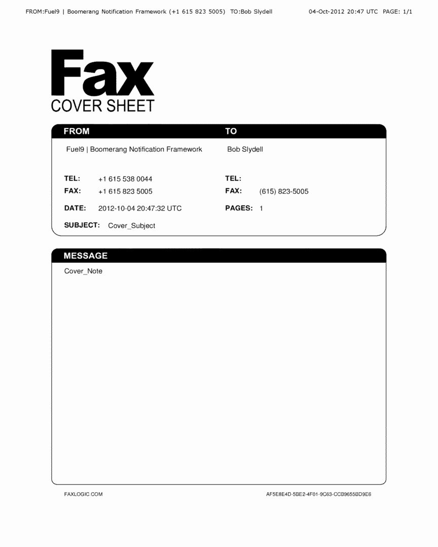 Fax Cover Page Sample Beautiful Faxing with Faxlogic