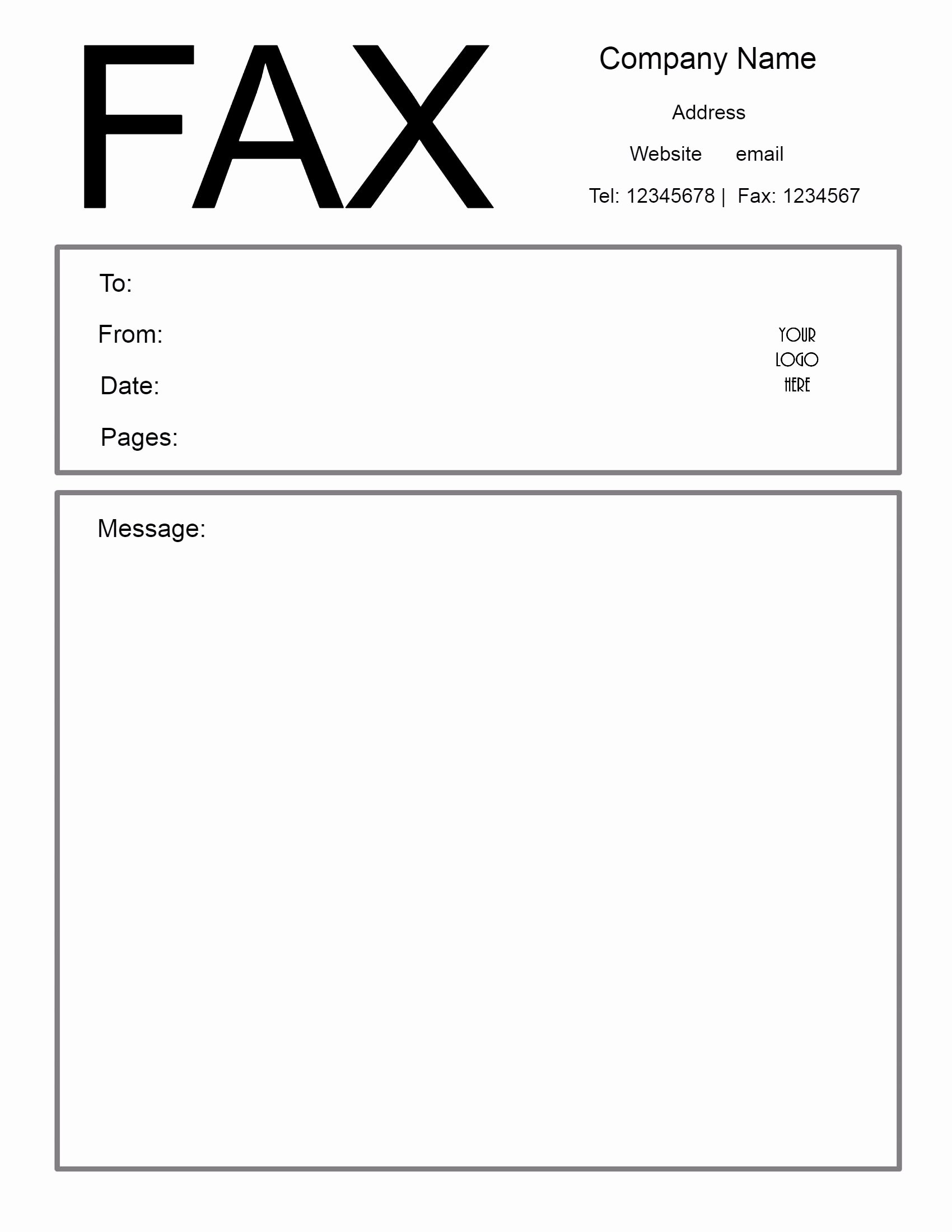 Fax Cover Page Sample Unique Free Fax Cover Letter Template