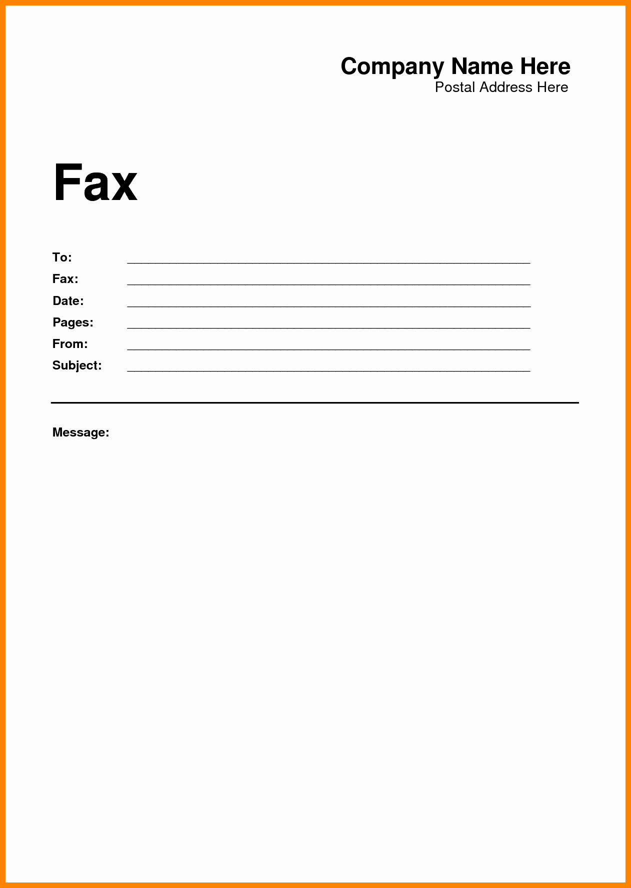 Fax Cover Page Template Best Of 6 Free Fax Cover Sheet