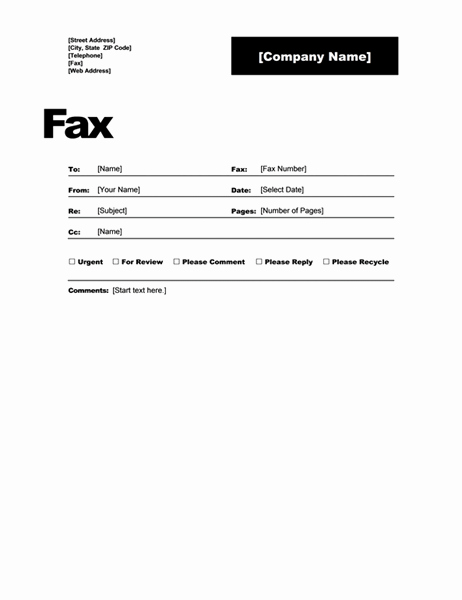 Fax Cover Page Template Inspirational Fax Cover
