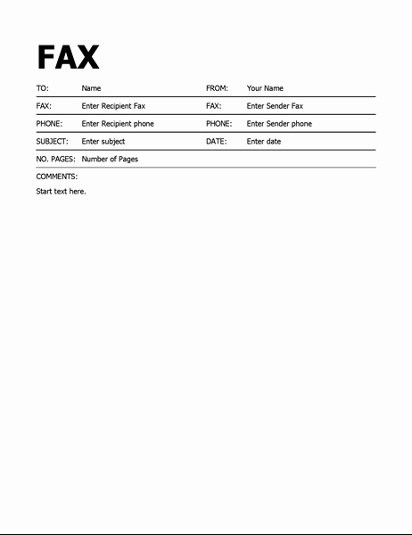 Fax Cover Page Template Unique Fax Cover Sheet Template
