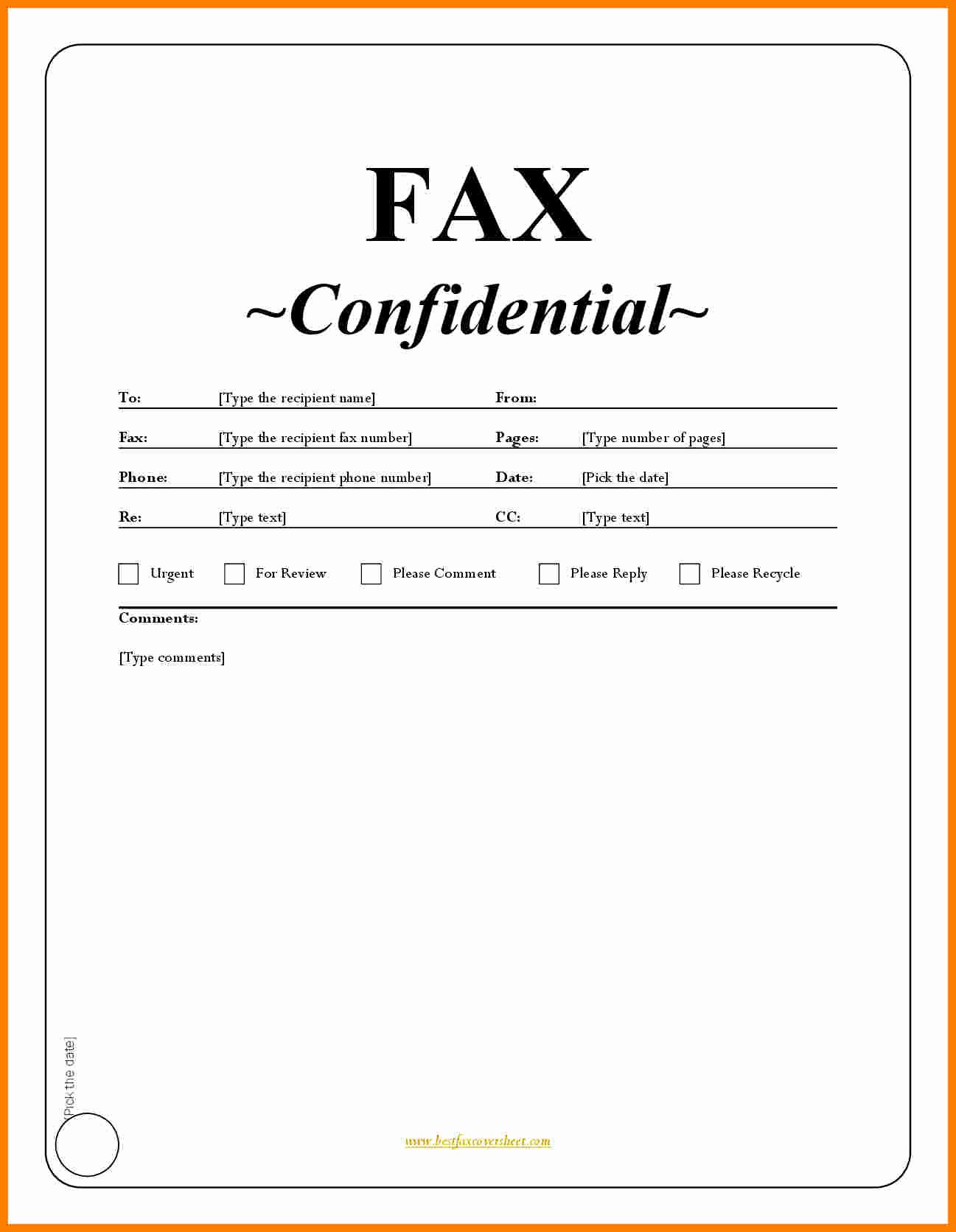 Fax Cover Sheet Confidential Elegant 5 Printable Fax Cover Sheet Confidential