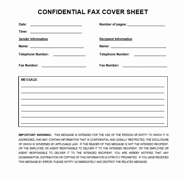 Fax Cover Sheet Confidential Lovely Download Confidential Fax Cover Sheet In Word &amp; Pdf