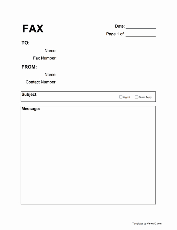 Fax Cover Sheet format Best Of Free Printable Fax Cover Sheet Pdf From Vertex42