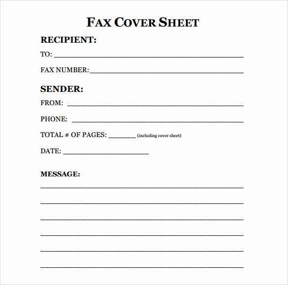 Fax Cover Sheet format Elegant Printable Standard Fax Cover Sheet Printable Pages