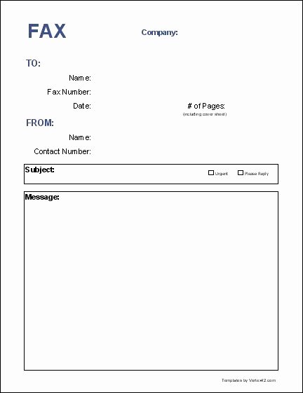 Fax Cover Sheet Template Inspirational Blank Fax Cover Page
