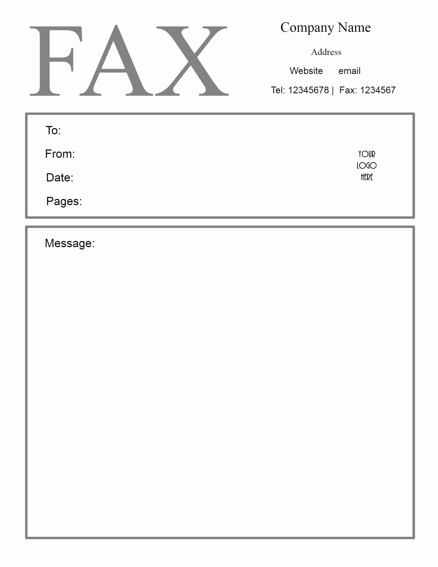 Fax Cover Sheet Word Template Beautiful Free Fax Cover Letter Template