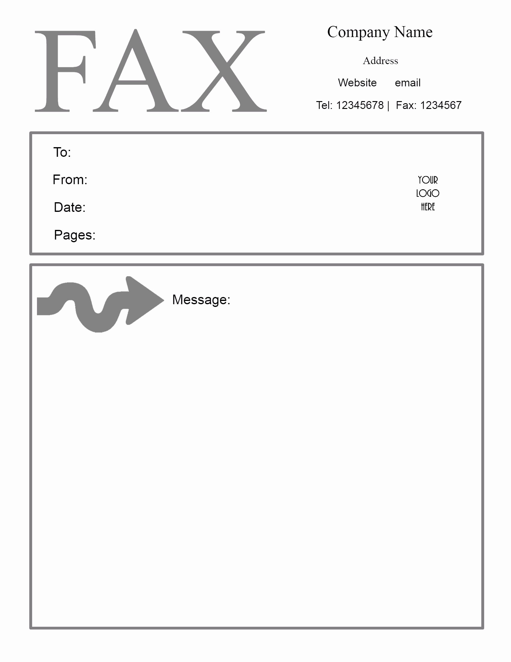 Fax Cover Sheet Word Template Unique Free Fax Cover Sheet Template