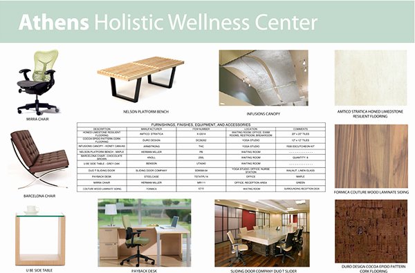 Ff and E Schedule Elegant Healthcare Design athens Holistic Wellness Center On Behance