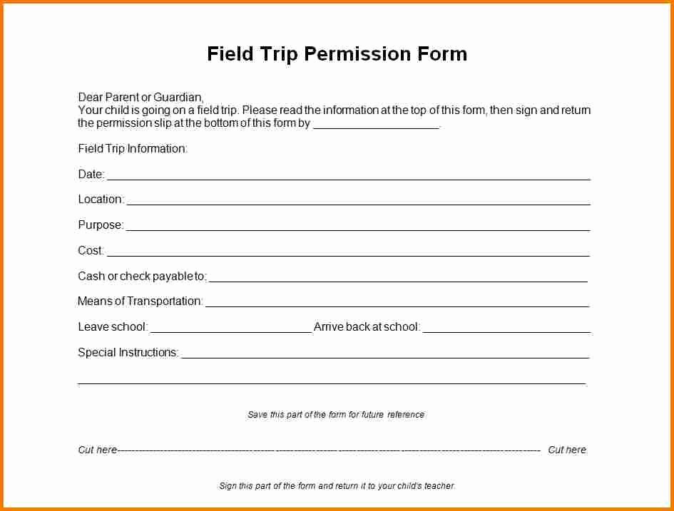 Field Trip Permission Slip form Beautiful Download Field Trip Permission Slip Template