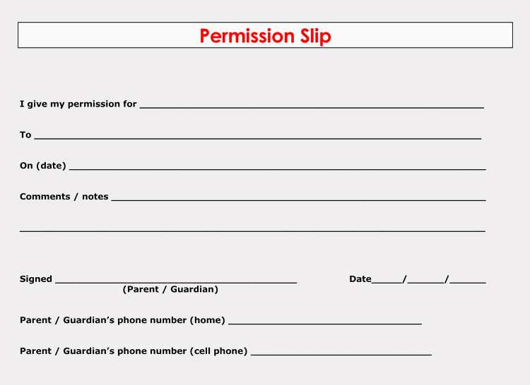 Field Trip Permission Slip form Unique Blank Field Trip Permission Slip Templates &amp; forms Word Pdf