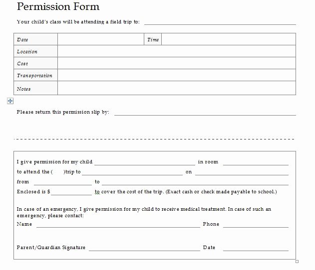 Field Trip Permission Slip Template Awesome 35 Editable Permission Slip Templates Education