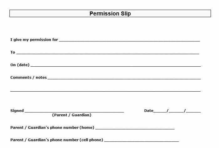 Field Trip Permission Slip Template Unique 35 Permission Slip Templates &amp; Field Trip forms Free