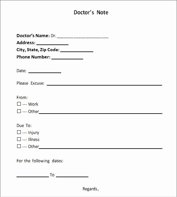 Fill In Doctor Note Fresh Sample Doctor Note 30 Free Documents In Pdf Word