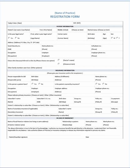 Fillable Hospital Discharge Papers Lovely Sample Patient Registration form