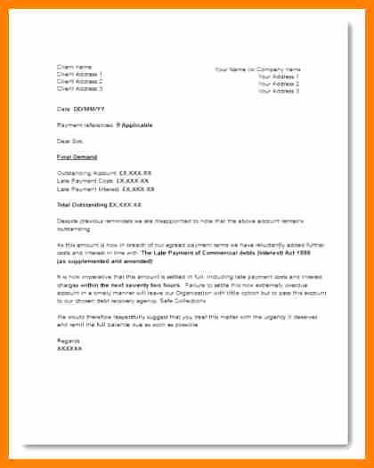 Final Demand Collection Letter Beautiful 8 Final Notice Letter for Unpaid Invoices