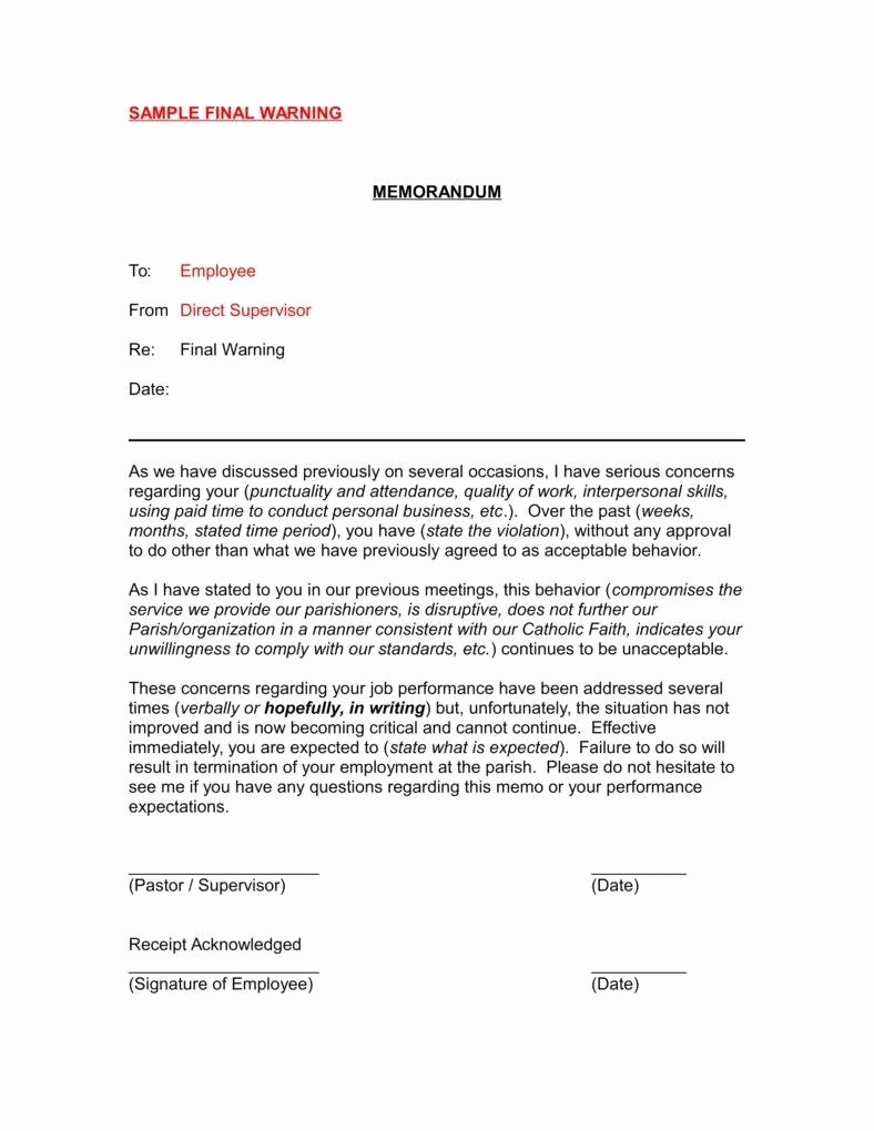 Final Written Warning Template Inspirational 9 Disciplinary Warning Letters Free Samples Examples