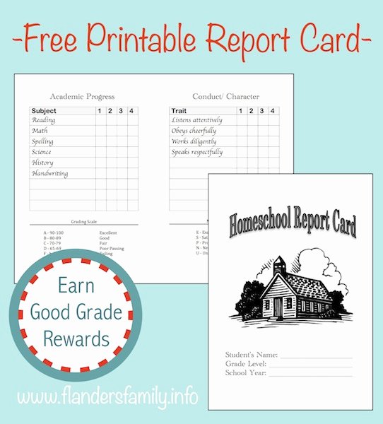 First Grade Report Card Template Unique Home School Report Cards Flanders Family Homelife