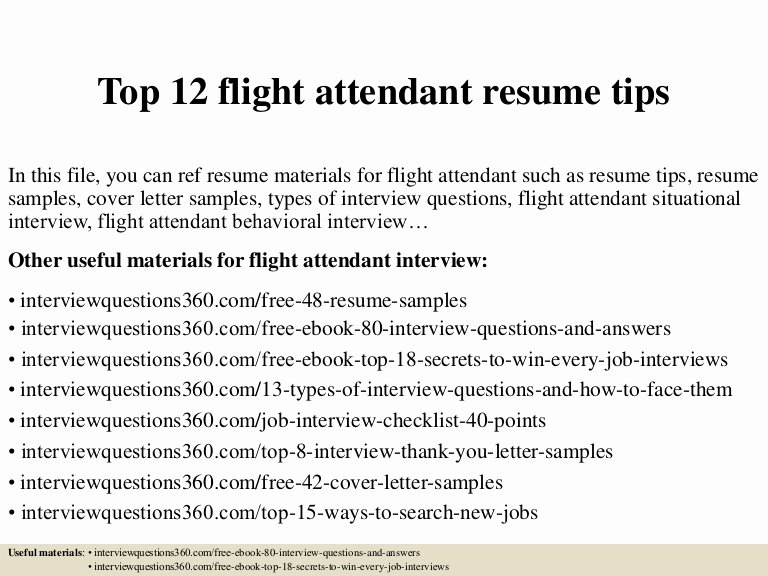 Flight attendant Resume Cover Letter Luxury top 12 Flight attendant Resume Tips