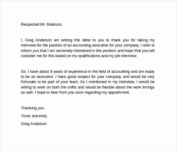 Follow Up Letter Template Lovely Sample Interview Follow Up Letter 9 Download Free