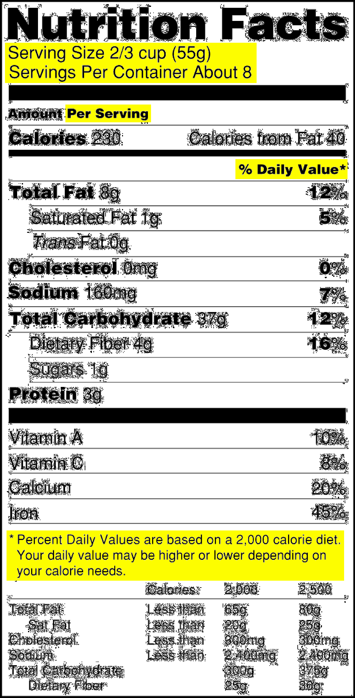 Food and Calories Chart Unique How to Read A Nutrition Label the Calorie Chart