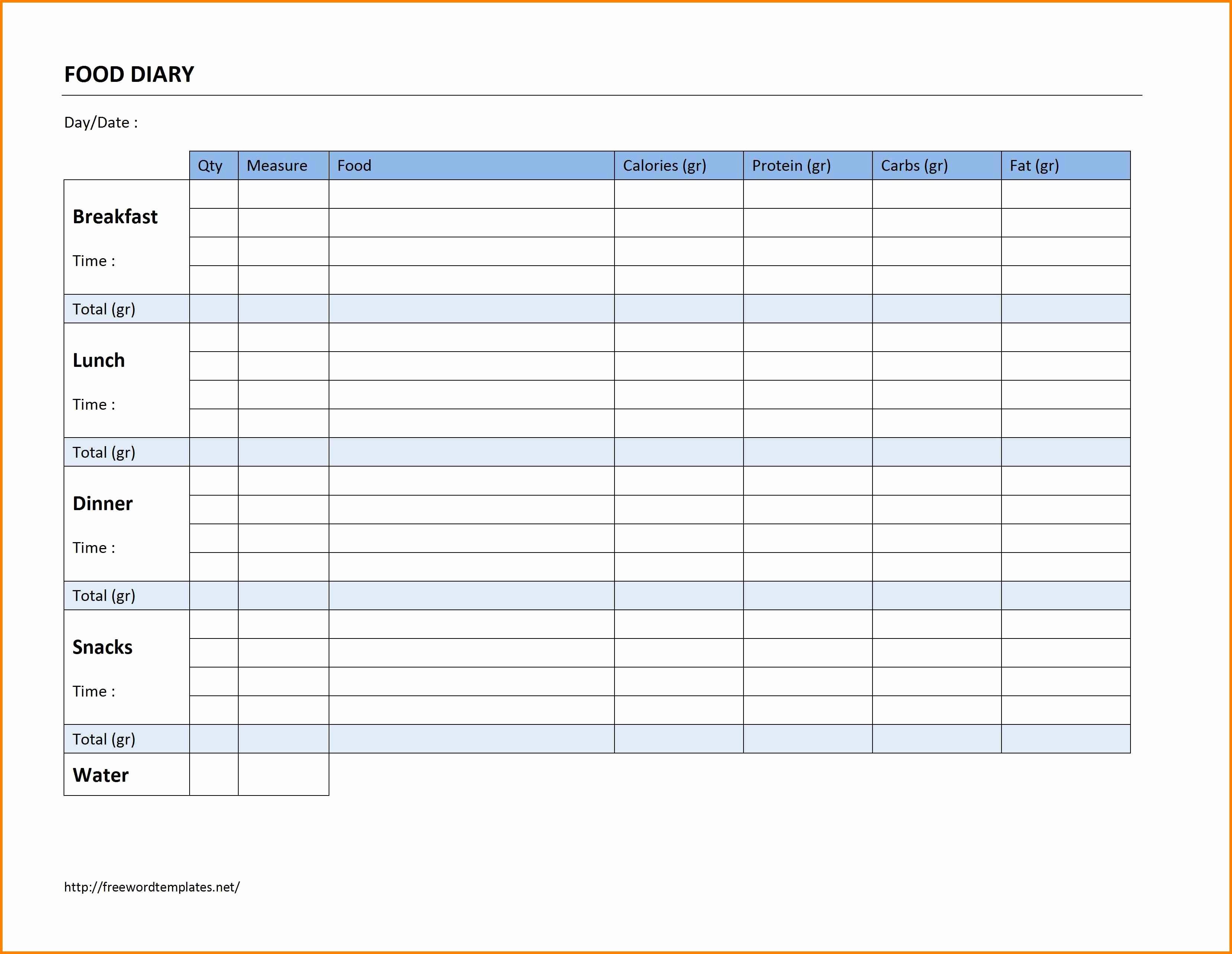 Food Log Template Excel Awesome 10 T Log Template