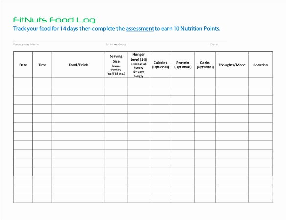Food Log Template Excel Awesome 33 Food Log Templates Doc Pdf Excel