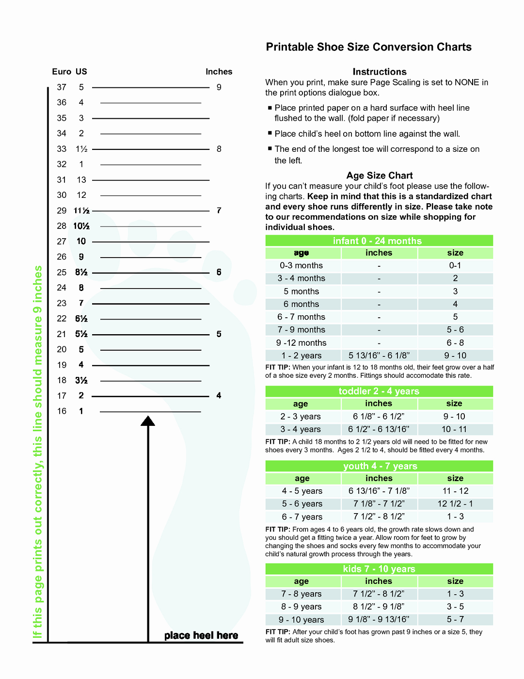 30 Foot Measurement Chart Printable Example Document Template