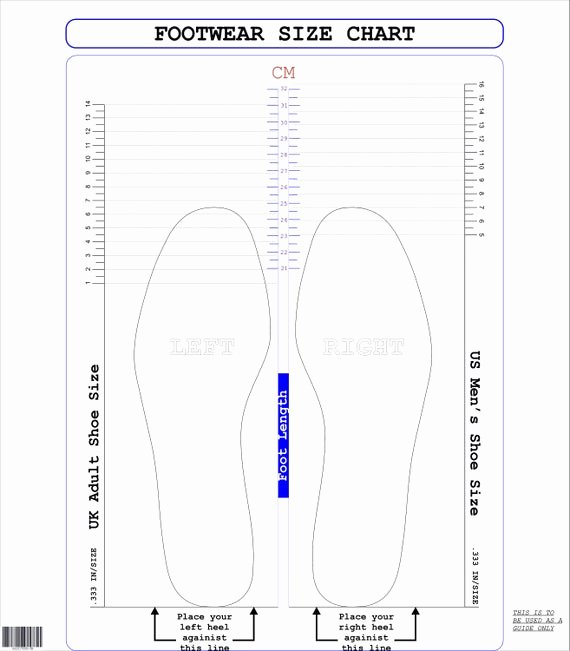 Foot Measurement Chart Printable Beautiful Uk Adult&amp;us Men S Cm Printable Shoe Size Chart Foot