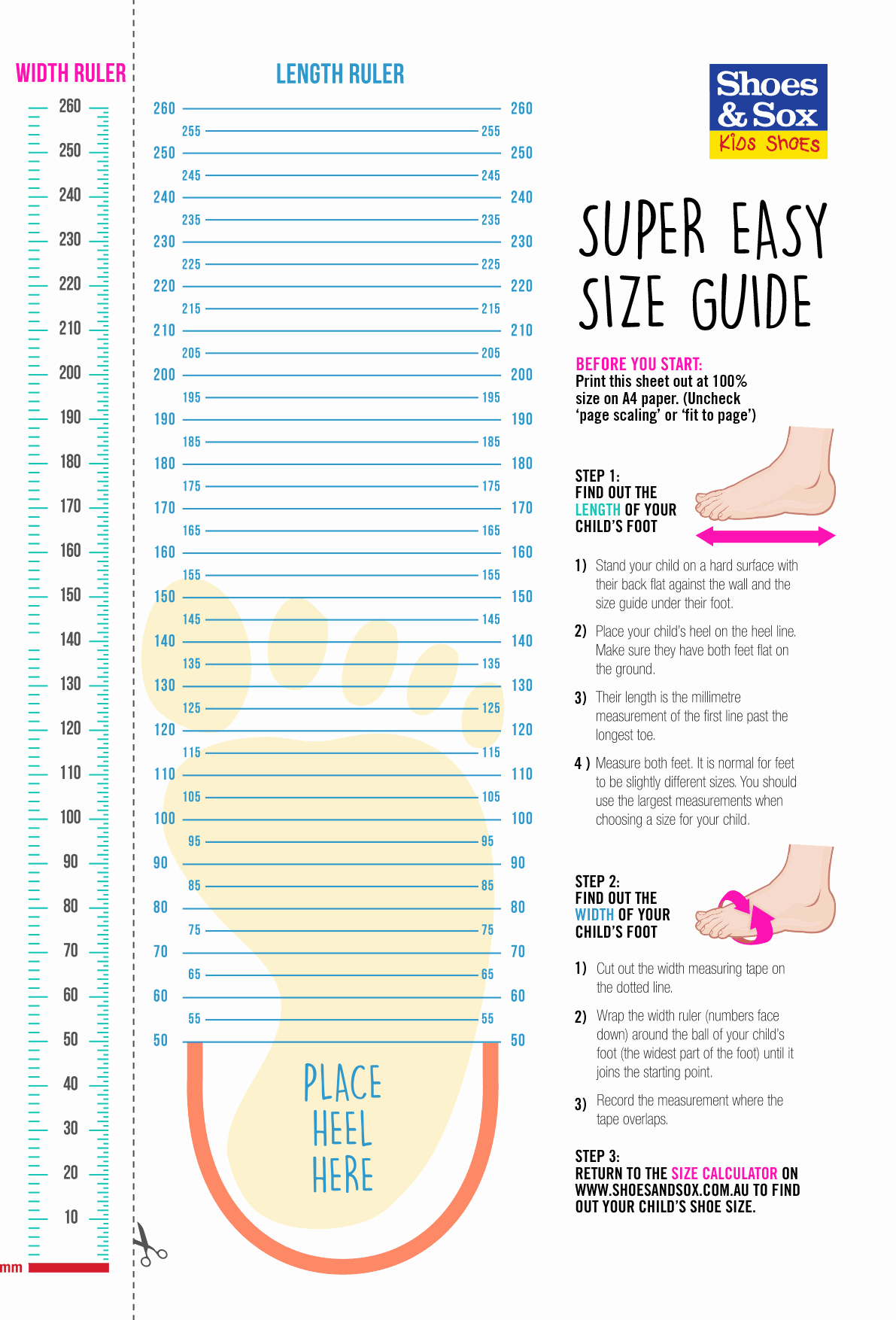 Foot Measurement Size Chart