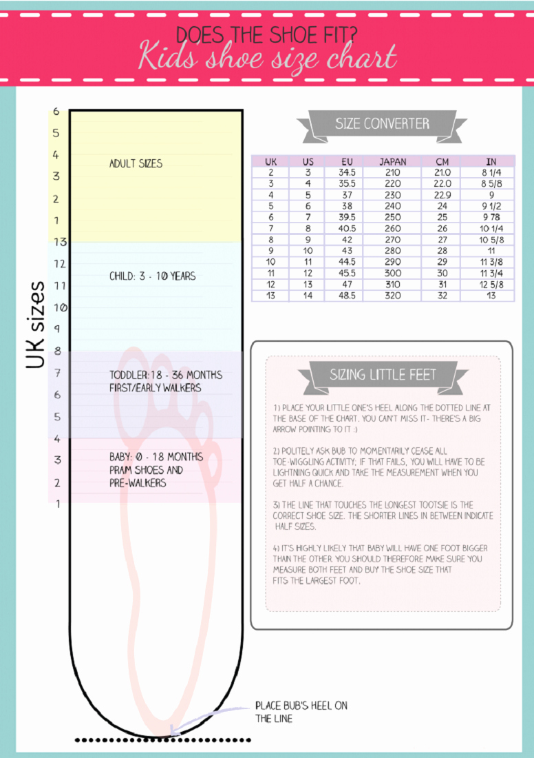 Foot Measurement Chart Printable New Printable Shoe Size Chart