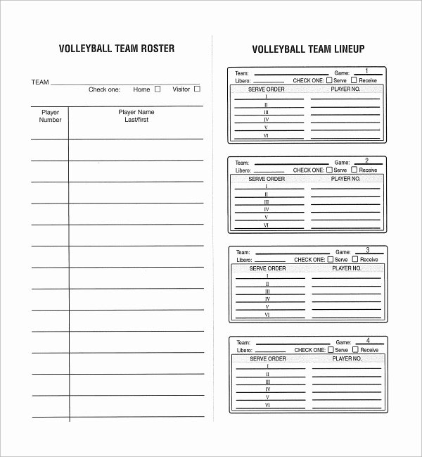 Football Team Roster Template Unique Sample Volleyball Roster Template 6 Free Documents