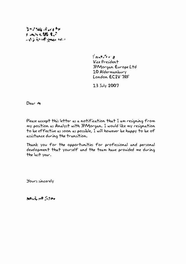 Form Letter Of Resignation Elegant Printable Sample Letter Of Resignation form