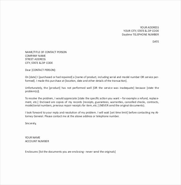 Formal Complaint Letter Template Best Of 12 Letter Of Plaint Templates – Free Sample Example