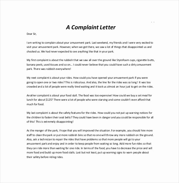 Formal Complaint Letter Template Lovely 19 Letter Of Plaint Templates Doc Pdf