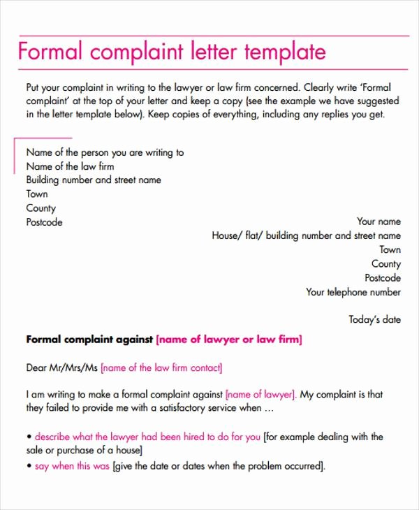 Formal Complaint Letter Template Luxury Sample formal Letter format 34 Examples In Pdf Word