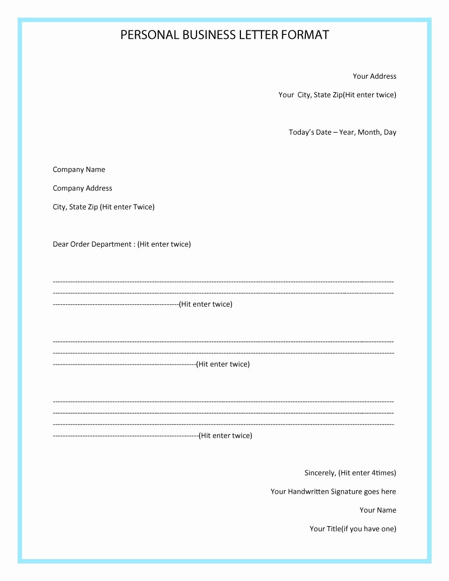 Formal Letter Heading Example Elegant 35 formal Business Letter format Templates &amp; Examples