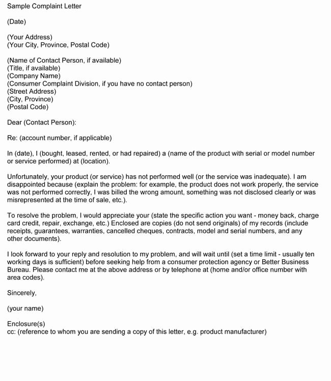 Formal Letter Template Word Awesome 10 Plaint Letter Templates Samples In Word &amp; Pdf format