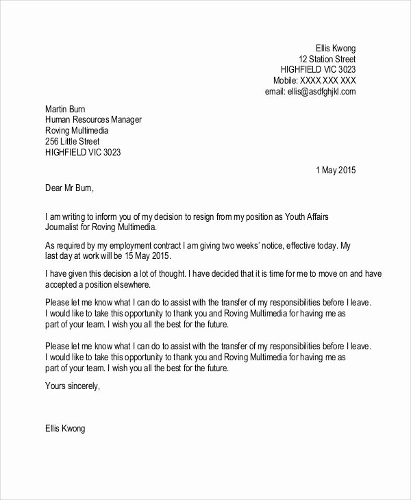 Formal Letters Of Resignation Best Of Pin On Business Letter