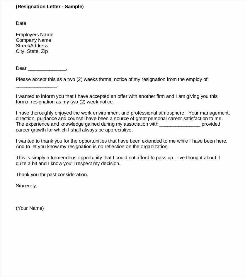 Formal Letters Of Resignation Lovely 9 Ficial Resignation Letter Examples Pdf