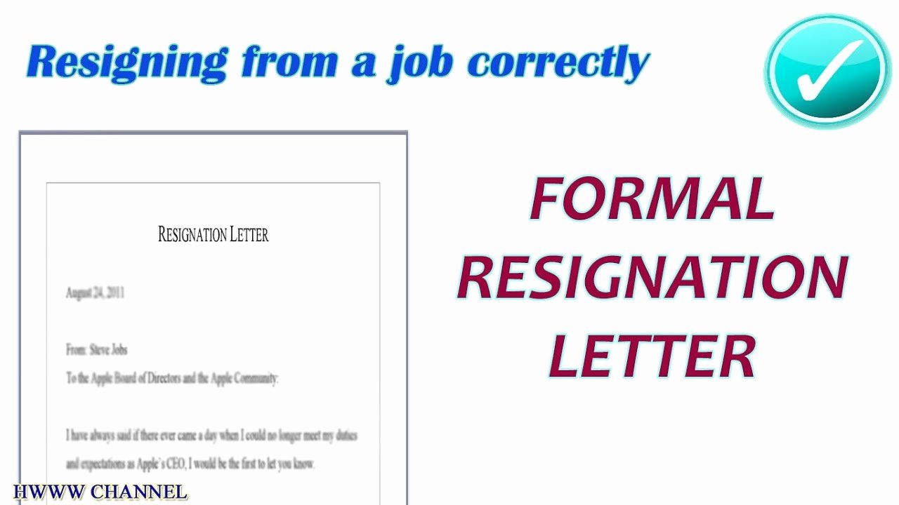 Formal Resignation Letters Sample Inspirational formal Letter Of Resignation Sample formal Resignation
