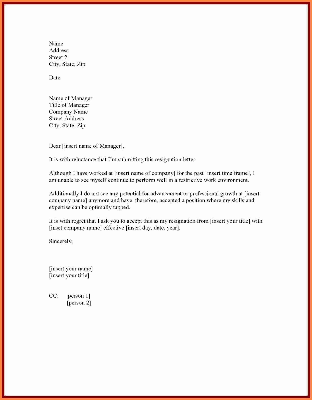 Formal Resignation Letters Sample Luxury 5 formal Resignation Letter Sample 1 Month Notice